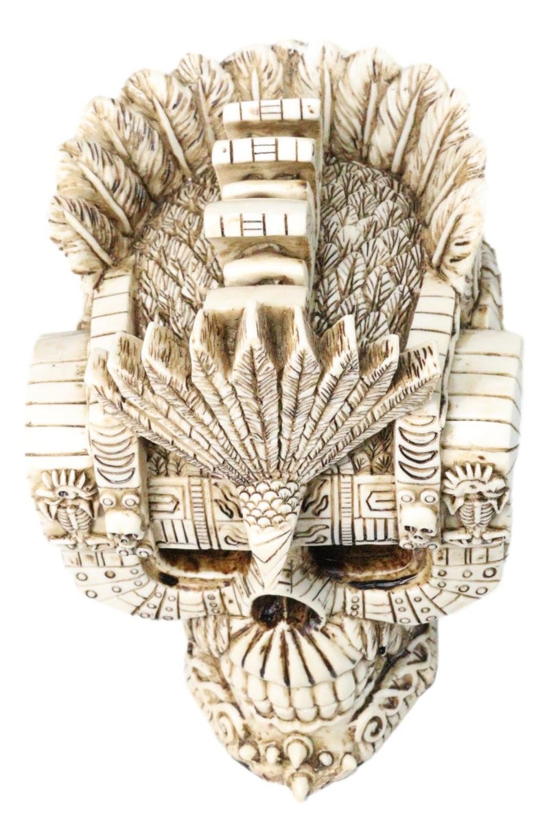 Ebros Gift Ebros Aztec Empire Emperor Montezuma Skull Statue Tenochtitlan King Moctezuma I Halloween Skeleton Cranium Head Figurine - Image 5
